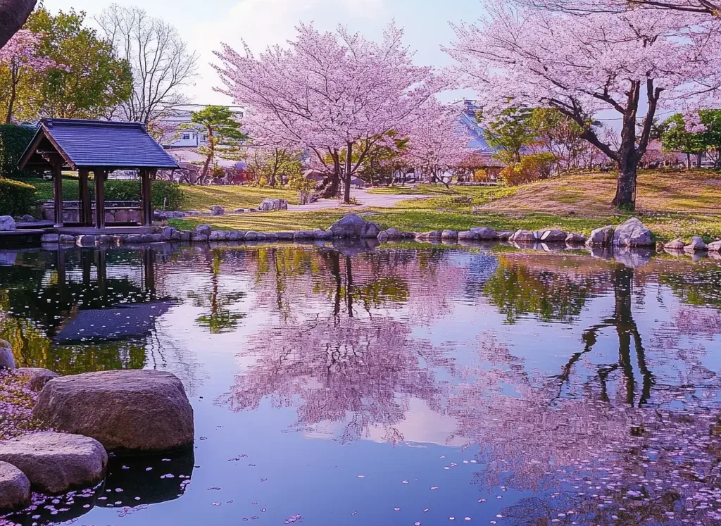 japanese_ponds_in_garden_cherry_blossom
